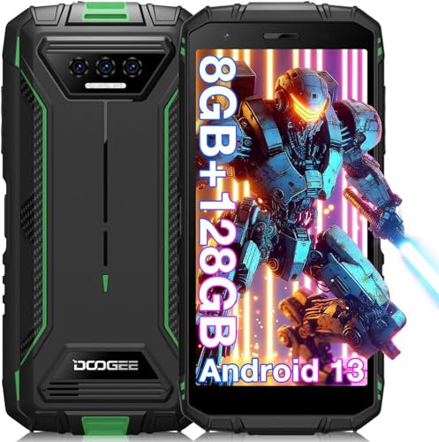 DOOGEE S41 Plus Rugged Smartphone 2024, 8GB RAM+128GB ROM/TF 1TB Rugged Phone, 6300mAh Mobile Phones, 5.5 HD+ Display Android 13 Phone, IP68 Waterproof Phone Unlocked/Dual SIM 4G/NFC/OTG/GPS -Green