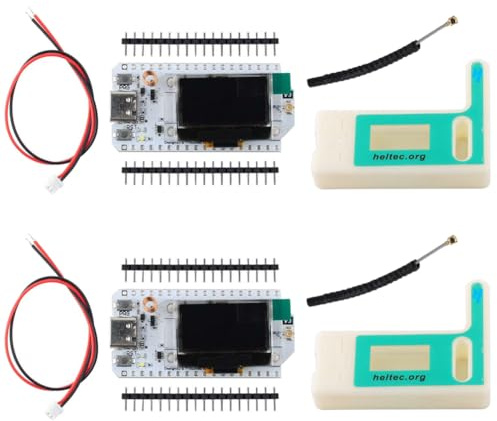 Geekstory 915MHZ ESP32 LoRa Entwicklungsplatine V3 SX1262 ESP32 LoRa V3 mit OLED Display + LoRa 32 V3 Gehäuse + LoRa Antenna für Arduino LoraWan IOT Internet, Nicht Kompatibel mit LoRa V2(2er Pack)