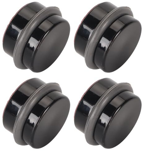 Cyrank 4 Stück Kunststoff-Türstopper, Zylindrischer Bodentürstopper, Selbstklebender Türstopper, Bodentürstopper, Geräuschloser Türstopper, Türstopper, Stoßstange, Schwarz