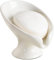 Umlaca Soap Dish Ceramic, Self Draining Soap Holde, Leaf Shape Soap Dish, Soap Tray Vintage, Suitable for Kitchen, Bathroom, Shower (White)