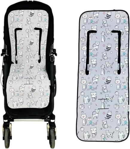 Danielstore Colchoneta Universal Silla de Paseo | 34x84CM, Tejido 3D Transpirable, 100% Poliéster | Antideslizante, Aperturas Precortadas | Comodidad y ajuste universal