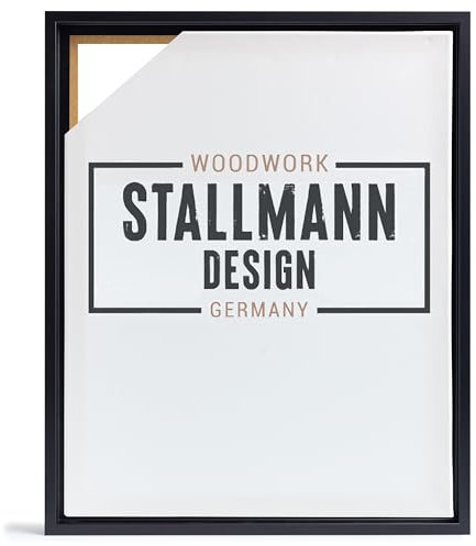 Stallmann Design Schattenfugenrahmen für Keilrahmen | 18x24 cm | schwarz | MDF Rahmen für Leinwände mit außergewöhnlicher Tiefenwirkung (40mm) | mit Montagezubehör | ohne Glas und Rückwand