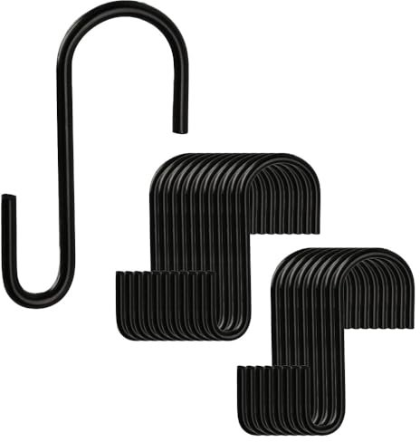 Gancio a S Piccolo Nero 20 Pezzi Forma S Ganci Appesi 3,2 cm Ganci a Forma di S in Metallo, Mini Ganci a S, Ganci Ornamentali a S per Gioielli Decorazioni Artigianato Portachiavi Cartellini