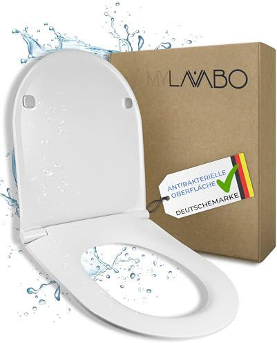 MYLAVABO D-Form Toilettensitz Soft-Close Quick-Release WC-Sitz für kompakte WCs