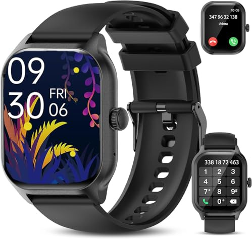 zaisia Smartwatch Uomo Donna con Chiamare/Rispondere, 2.01 Molteplici Modalità Sportive Orologio Smartwatch con Contapassi/Sonno/Cardiofrequenzimetro, IP68 Orologio Intelligente per Andorid iOS