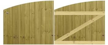 Premier Garden Supplies Made to Measure Tongue & Groove Semi-Braced Arch Top Driveway Gates for Measurements Height <3ft (90cm) x Width: 183cm - 213cm