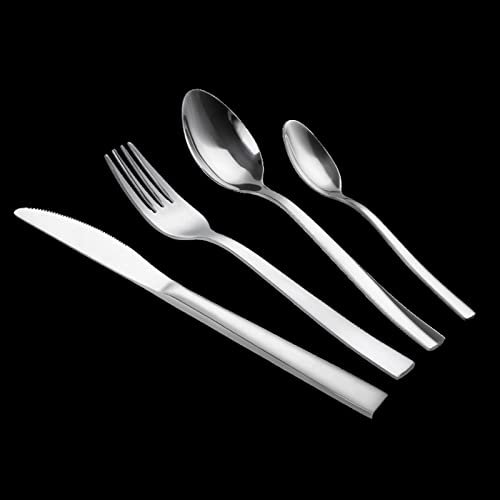 Ensemble de couverts 4 pièces Couverts Vaisselle Fourchette à steak Cuillère Ensemble de couteaux Vaisselle Ensemble de couverts de luxe en acier inoxydable Couverts de table de cuisine Zéro déchet