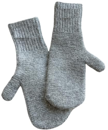 JINZIJINYU Winter Handschuhe Damen Touchscreen Fleece Woll Fingerhandschuhe Für Damen Horizontal Strickend Für Den Winter Verdickte Fäustlinge Fahrradhandschuhe Grau