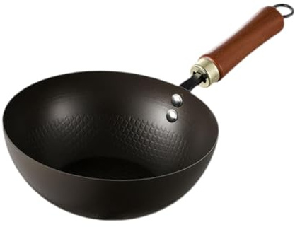 F Fityle Petite casserole chinois wok manche de cuisine ustensiles bouillants sautés à sauter la cuisinière pour le restaurant pour le restaurant, 20cm