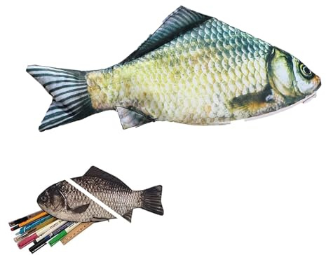 Federmäppchen in Fischform, 1/2/3 Stück, interessantes Fisch-Federmäppchen, lustiges Federmäppchen, Münzbörse mit gepolstertem, dickem Schaumstoff, langlebig, Geschenk für Jungen und Mädchen, #03