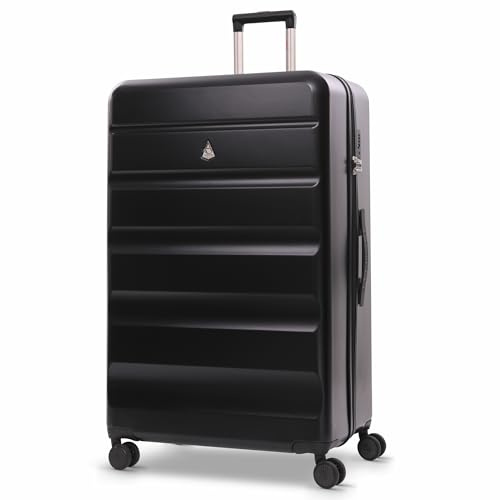 Aerolite Extra Large XL 32in 144L Lightweight ABS Hard Shell 4 Wheel Spinner Travel Hold Checked Check in Luggage Suitcase (Black)