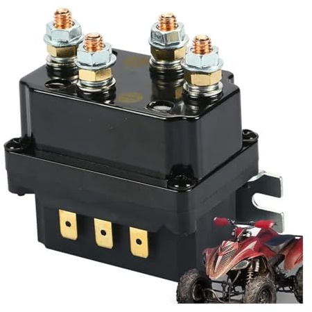Starter Motor/Arranque para Coche Auto Universal 12V 500A Cabrestante Remoto Contactor Universal Cabrestante Control Solenoide Relé Doble Inalámbrico Recuperación Remota Arrancador