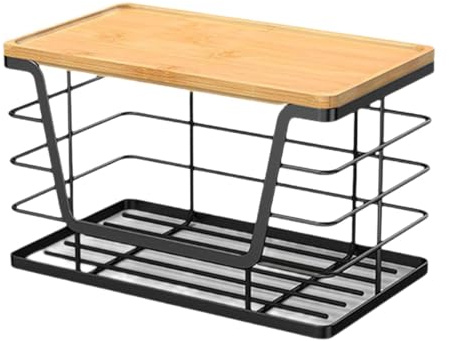 Colcolo Support Mural pour Sacs poubelles, Pratique, avec Plateau en Bambou, pour Pommes de Terre, oignons, S
