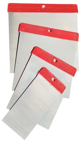 Espátulas carrocero - juego de 4 piezas, ideales para trabajos de pintura y enmasillado. Fabricadas en acero inoxidable, son duraderas y flexibles.