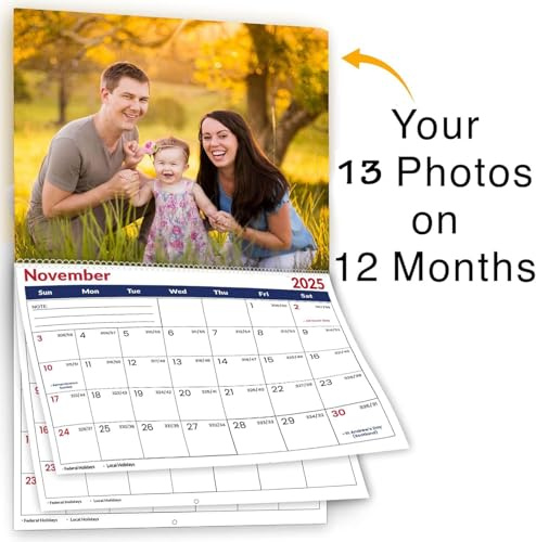 Fotokalender Wandkalender2026 selbst gestalten Stehkalender A3/A4 mit eigenen Fotos Fotokalender zum Aufstellen Foto Bastelkalender DIY Weihnachten (Wandkalender 29,7 cm × 42 cm, 1 Pack)