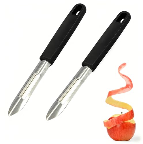 Lot de 2 Couteau Éplucheur, Eplucheur Légumes, Poignée Antidérapante Ergonomique,Éplucheur Pomme, Pomme de Terre,Tomate