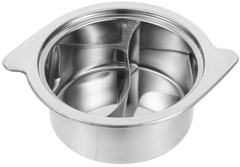 CORHAD Deep Soup Pot Divided Pot 28cm Stainless Steel with Divider Thickened Design Large Capacity Prepare Two Different Broths Simultaneously Suitable for Home Cook and Dinner Parties