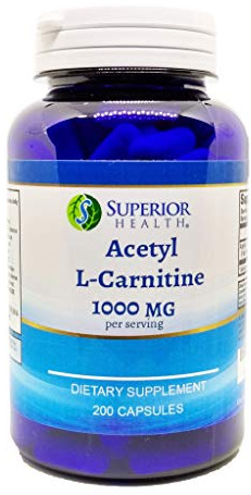 Superior Health L-Carnitine 200 Capsules - 500mg per Capsule