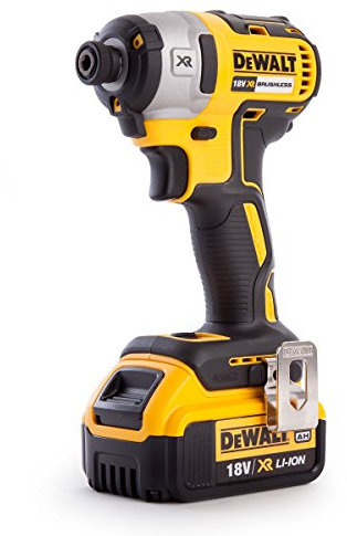 DEWALT DCF887M1-GB XR Brushless Lithium-Ion Impact Driver, 18 V, Yellow/Black