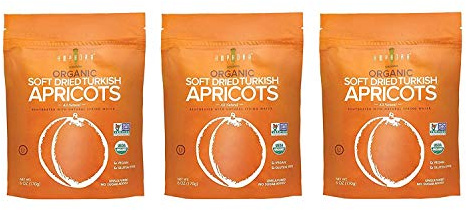 Amphora All Natural Organic Soft Dried Turkish Apricots, Vegan, Gluten free, Keto 6 Oz Each (Pack of 3)