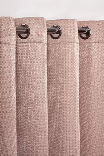 Emma Barclay Ambiance Thermal Blackout Eyelet Curtains – 3D Embossed Curtains With Reflective Reverse Weave in Blush Pink - Width 66 x Drop 54 (168 x 137cm)