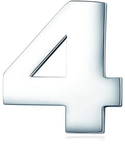 HONEY BEAR Broche Clips Pins Numéro 4/5/6/9 pour Costume Homme/Femme,Acier Inoxydable,Cadeau de Mariage d'affaires,Argent (No.4 (0.59 inches))