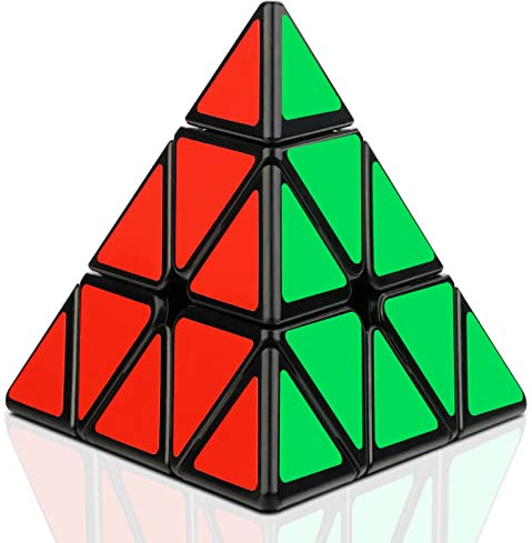 JOPHEK Zauberwürfel Pyramide, 3x3 Pyraminx Speedcube Magic Cube Knobelspiele für Kinder, Puzzle Cube for Beginners & Advanced Players (Schwarzer Aufkleber)