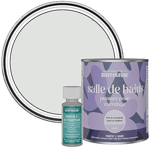 Rust-Oleum wasserfeste hellgrau Fliesenfarbe für Badezimmer in Matt Finish - Bibliothek Grau 750ML