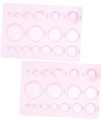Ciieeo Papier Quilling Werkzeug – 2 Stück Prägewerkzeug mit Gedrucktem Vorlagenlineal Rosa Kunststoff Kleiner Quilling Schablone für Selbstgemacht Papierhandwerk Karten Verpackungsdekoration Anfänger