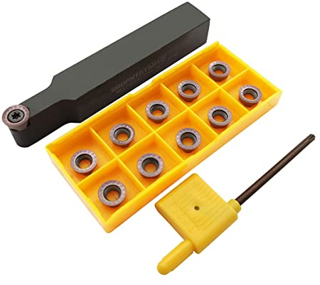 ASZLBYM 11pcs RPMT10T3 MOE R5 Indexable Carbide Milling Inserts Blade Milling Cutter with 5/8/16mm SRDPN1616H10 Indexable Carbide Milling Tool Holder Metal Lathe Cutting Tools