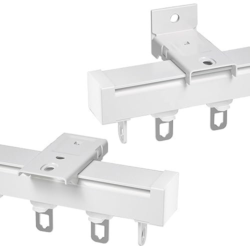 V3VOGUE Gardinenschiene Deckenbefestigung Vorhangschiene, Für Schiebevorhänge, Raumtrenner, Gardinen, Gardinenschiene Zur Wandmontage Mit Montage Halterung, Vorhänge Schiene 50cm-600cm