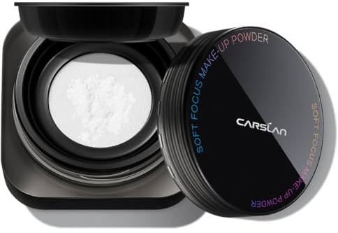 CARSLAN Soft Focus Loose Setting Powder, Waterproof, Matte, Oil Control, Shine Free, Talc-Free Face Powder Makeup, 24H Longwear Finishing Powder, 01 Translucent For Dry