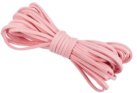 PATIKIL 5,5 Yardas x 3mm Imitación Ante Cuero Cordón Claro Rosa | Cuero Encaje Cuerda, para Pulsera Collar Abalorios Fabricación Bricolaje Manualidades