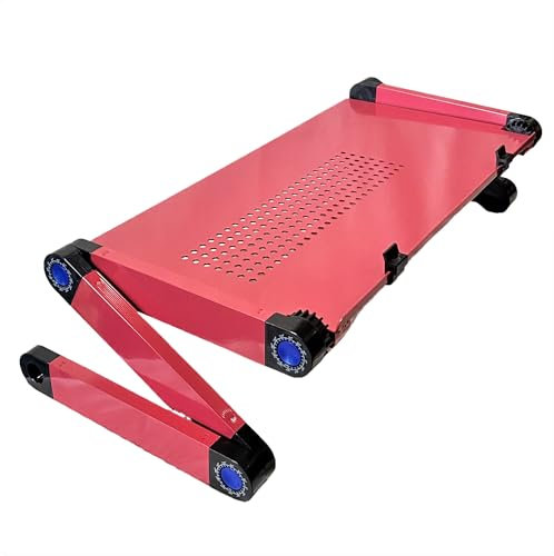 Zippace Escritorio ajustable para computadora portátil, multifuncional, refrigeración, ergonómica, ventilada, para TV, cama, soporte de montaje (480 x 260 mm, rosa)