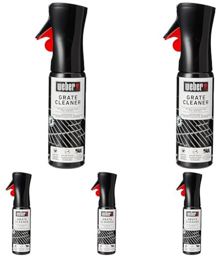 Weber Grill Grate Cleaner Spray | Biodegradable BBQ Cleaner | Weber Barbecue Accessories | Designed for Cleaning Cooking Grates and Internal Cookbox of Any Barbecue - 300ml (17875) (Pack of 5)