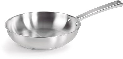 LACOR - 45430 - Sartén Foodie, Sartén Sin Antiadherente, Compatible con todo tipo de Cocina, Ecológica, Fondo Termo Difusor, Acero Inoxidable, ø30cm, Gris