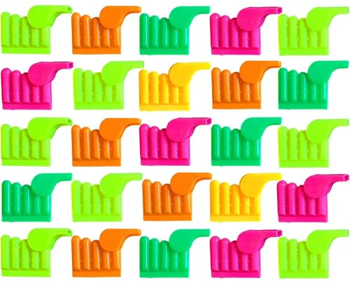 ASPIRE UK 20 x Mini Lip Whistles – Colourful Party Noisemakers for Kids, Pinata Fillers, Classroom Rewards, Birthday Party Favours & Fun Party Toys