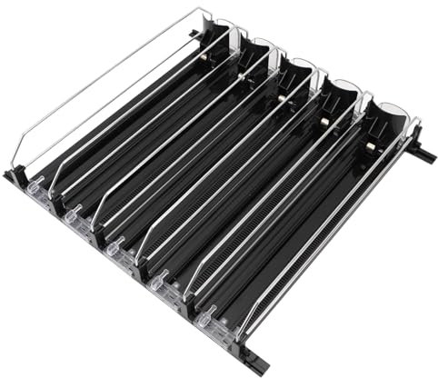HAOHIZE 5 organizadores de bebidas para nevera, dispensador de latas de refrescos, dispensador automático de cerveza, lata de cerveza, botella de agua, dispensador de bebidas, (Negro)
