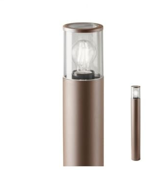 Generico Paletto per esterno da terra lampada design moderno ruggine 1 luce per giardino RD- (Ruggine - RD-0498)