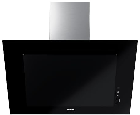 TEKA Campana Extractora Vertical 70 cm A+++ con Función FreshAir, Aspiración Perimetral, Motor EcoPower, 3 Velocidades + Intensiva, Negra, DVT PRO 78780 TCS BK