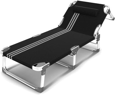 YHHLWXMDZ Klappbett/Campingbett for Erwachsene 5 Verstellbare Positionen, Klappbare Gartenliege, Feldbett for Zuhause, Nickerchen, Strand, Reisen, 190 X 68 X 28 cm