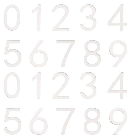 sourcing map 20Pcs Self Adhesive Mailbox Numbers, 2 Acrylic Door Address Sign Stickers, Raised 3D Effect, for Residence, Apartment, Office Room, Mailbox (Number 0-9, White)