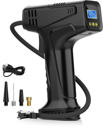 E-SMARTER Cordless Tyre Inflator, 6000mAh 150PSI Portable Handheld Car Tyre Inflator With Overinflation Protection, 20L/min Fast Inflation Air Pumps for Tyres, Car Accessories