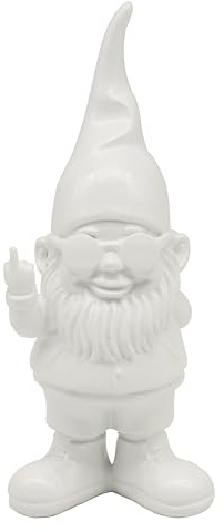 Lesser & Pavey Gnomes Home Decor Figurines & Ornaments For Home & Office | Decorative Home Accessories Statues For Indoor & Outdoor | Lovely Gifts for Women & Men Swearing White 15 Cm