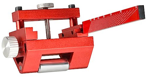 Ejoyous Schleifführung Schärfhilfe Stechbeitel, Schleifführungswerkzeug Schärfhalter für Meißel und Hobel Winkelverstellbarer Schleifer (Black) (Rot)