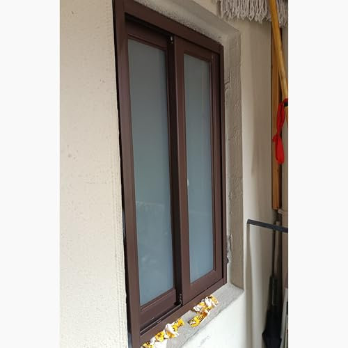 Ventanas Aluminio Ventanas Corredizas Horizontales Marrones con Cerradura, Marco de Aluminio y Vidrio Templado Transparente. Ventanas Empotradas para Sótanos, Puestos de Ciervos, Cobertizos y Casas Mó