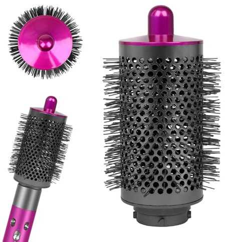 TUAKIMCE Large Round Brush for Dyson Airwrap Attachments, Bigger Oval Round Volumizing Brush Compatible with Dyson Air Wrap, Smooth Hair, Volumizing and Curly Styling, Rose