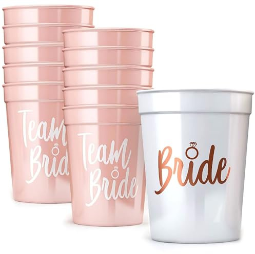 11 Pezzi Bicchieri Da Sposa, Tazza Squadra Sposa, Bicchieri Team Bride, Plastica, Riutilizzabili, Gadget Sposa Addio Al Nubilato, per Addio al Celibato, Hen Feste Notte, Doccia Nuziale