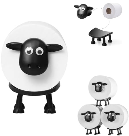 Sheep Toilet Roll Holder, Tissue Paper Roll Storage Stand, 3D Printed Black Sheep Loo Roll Holder, Funny Toilet Paper Holder, Cute Toilet Paper Holder for Bathroom Shelf Table Counter Floor (1)
