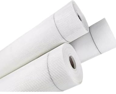 Rotolo di Rete in Fibra di Vetro per Calcestruzzo, Rete di Rinforzo in Fibra di Vetro per Giunti di Cartongesso, Non Adesiva per Riparazione di Cartongesso, Rinforzo Anti-Crepe (5000×100Cm×140G)